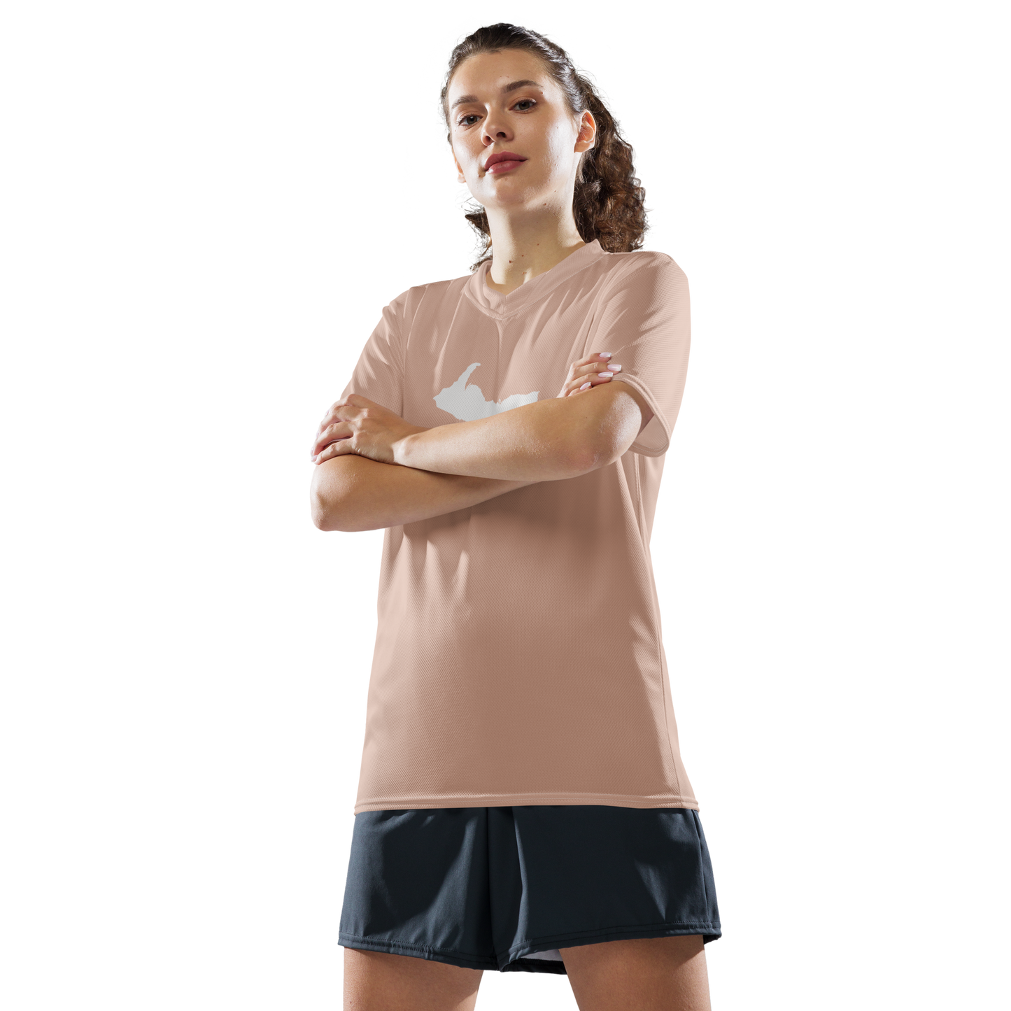 Michigan Upper Peninsula Soccer Jersey (w/ UP Outline) | Unisex - Rose Gold