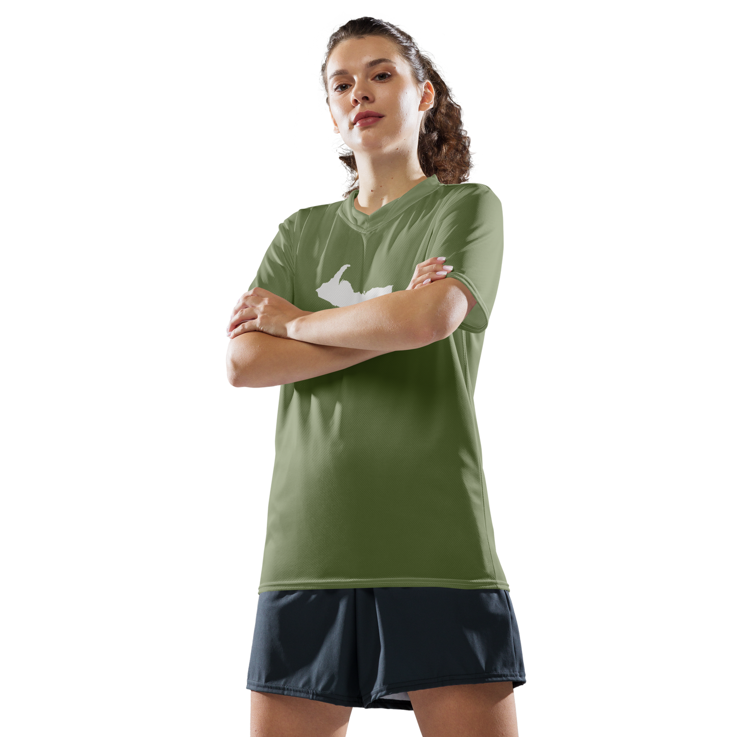 Michigan Upper Peninsula Soccer Jersey (w/ UP Outline) | Unisex - Beachgrass Green