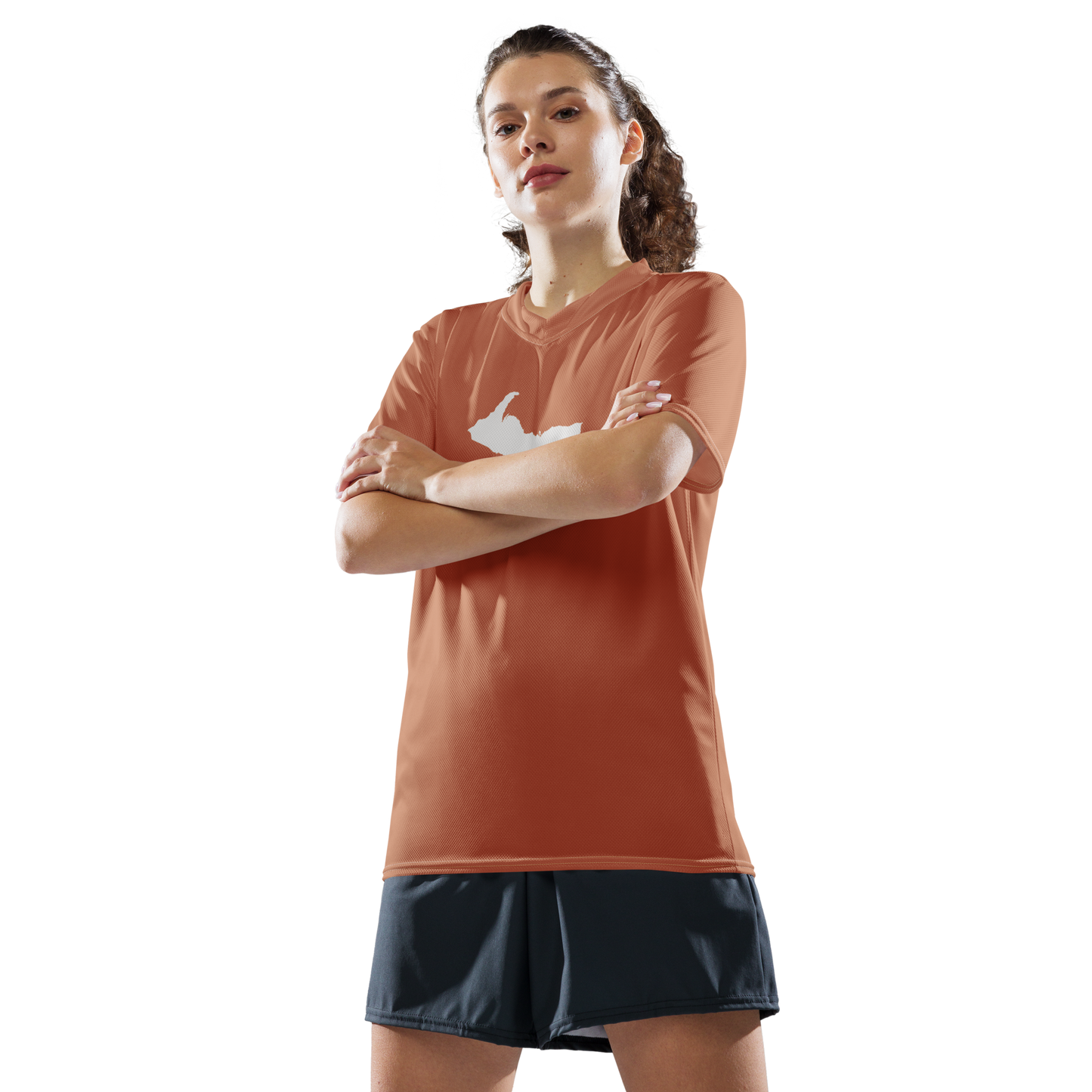 Michigan Upper Peninsula Soccer Jersey (w/ UP Outline) | Unisex - Copper Color