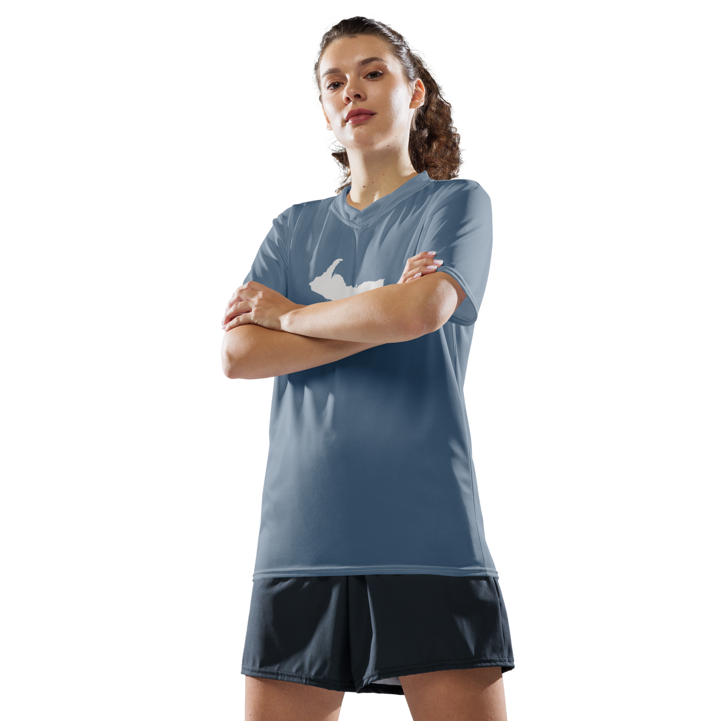 Michigan Upper Peninsula Soccer Jersey (w/ UP Outline) | Unisex - B-24 Grey