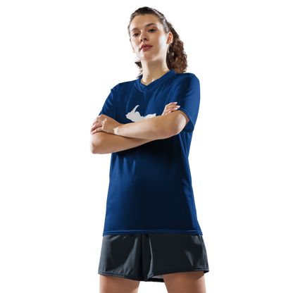 Michigan Upper Peninsula Soccer Jersey (w/ UP Outline) | Unisex - Dearborn Blue