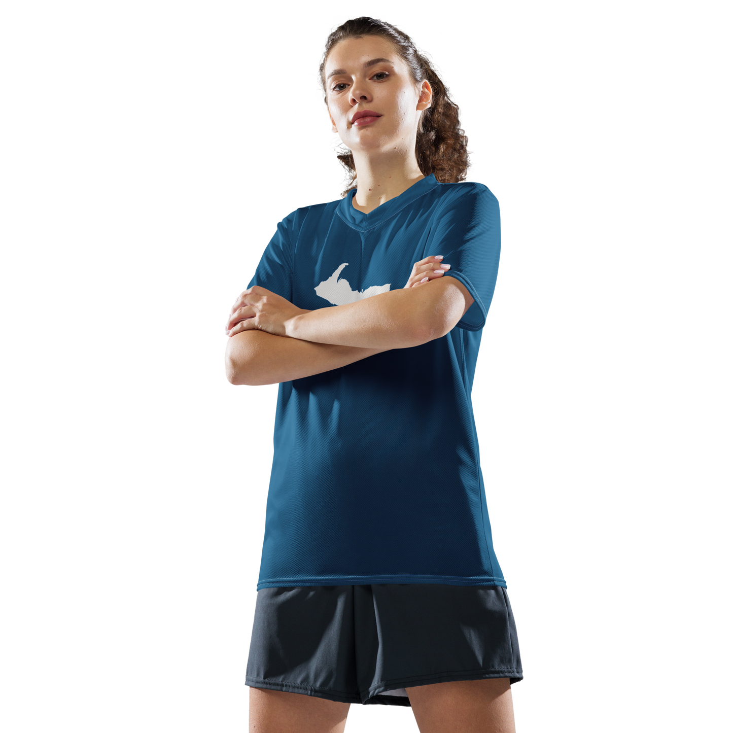 Michigan Upper Peninsula Soccer Jersey (w/ UP Outline) | Unisex - Blueberry