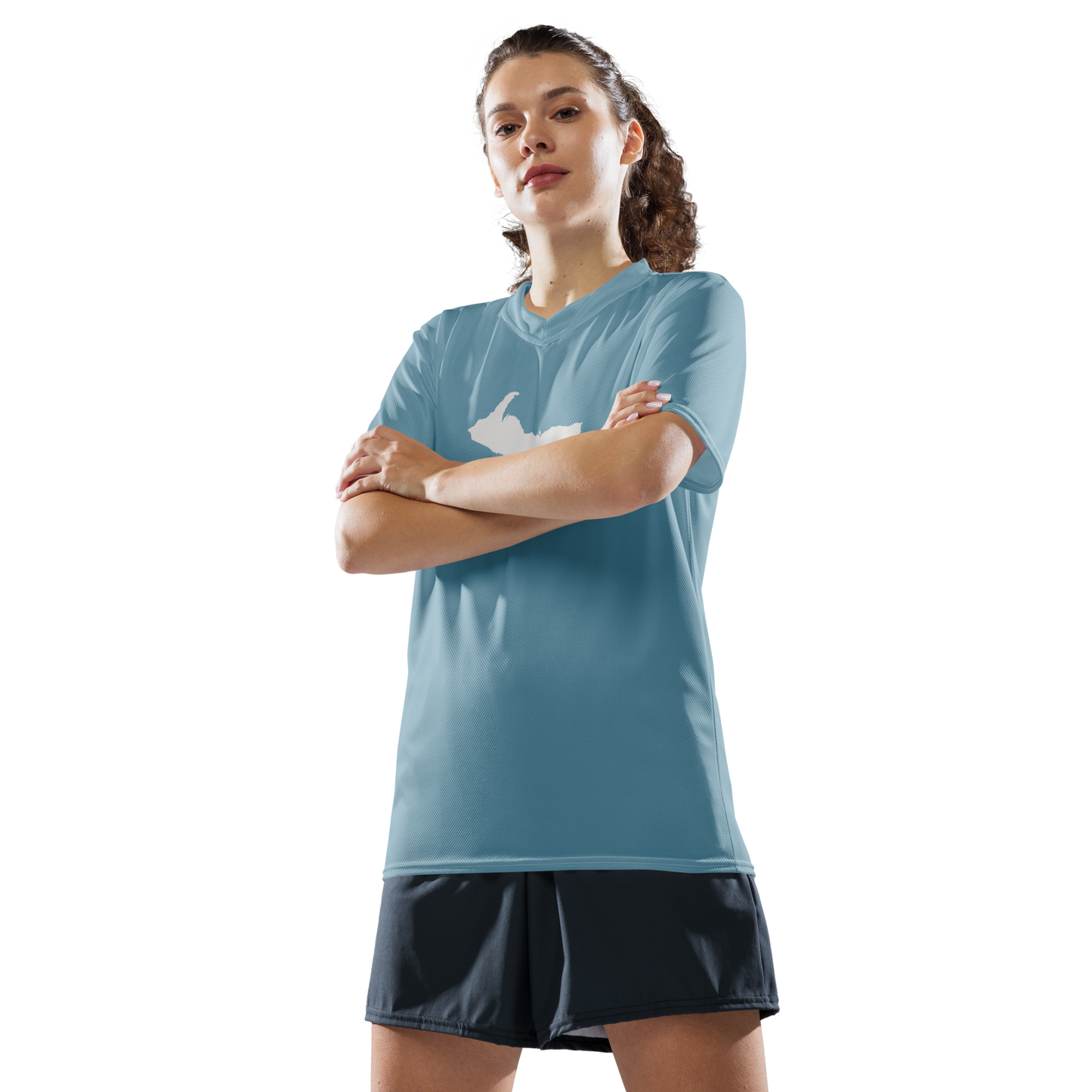 Michigan Upper Peninsula Soccer Jersey (w/ UP Outline) | Unisex - Opal Blue