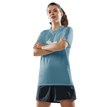 Michigan Upper Peninsula Soccer Jersey (w/ UP Outline) | Unisex - Opal Blue