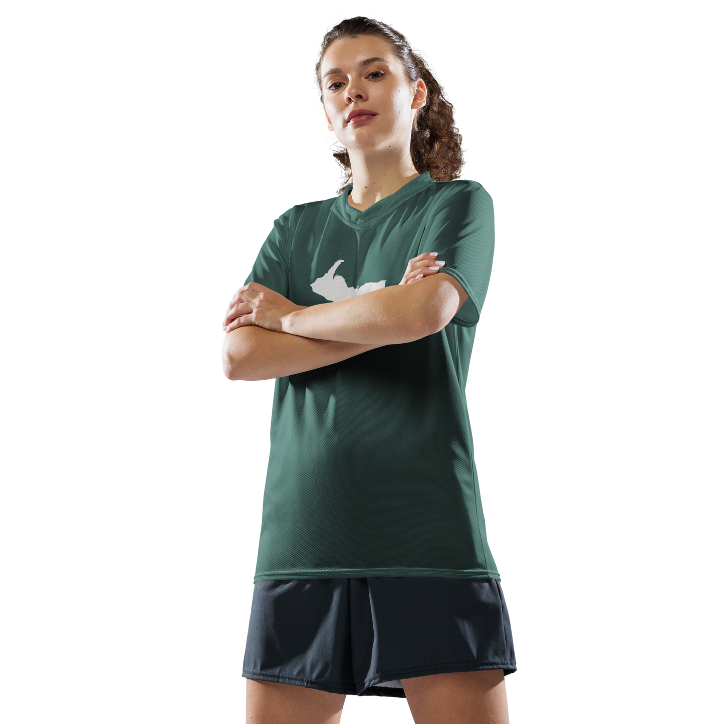 Michigan Upper Peninsula Soccer Jersey (w/ UP Outline) | Unisex - Copper Green