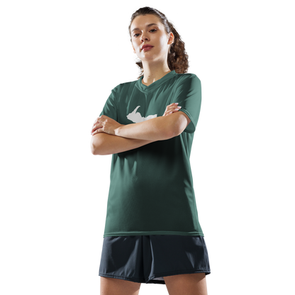 Michigan Upper Peninsula Soccer Jersey (w/ UP Outline) | Unisex - Copper Green