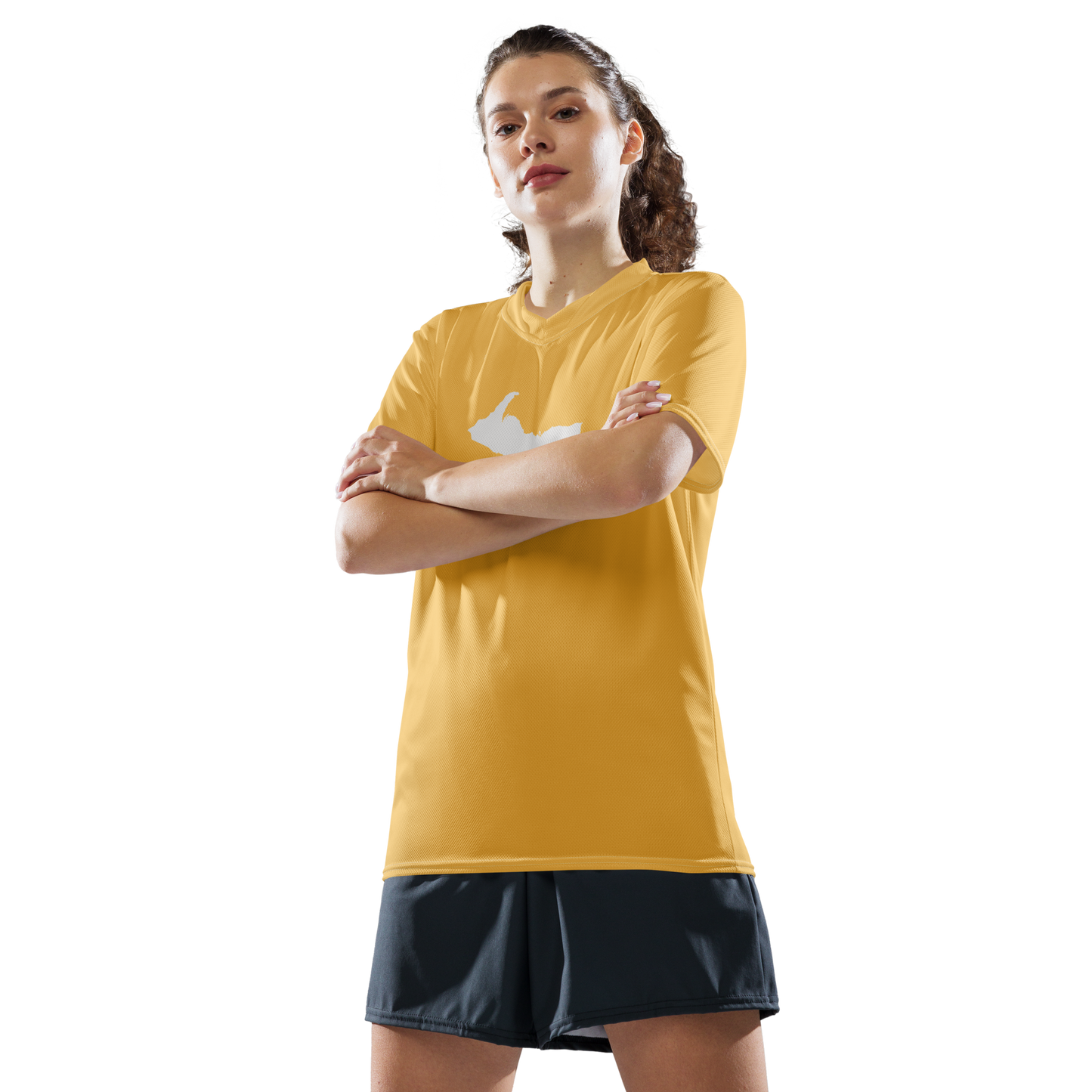 Michigan Upper Peninsula Soccer Jersey (w/ UP Outline) | Unisex - Citrine