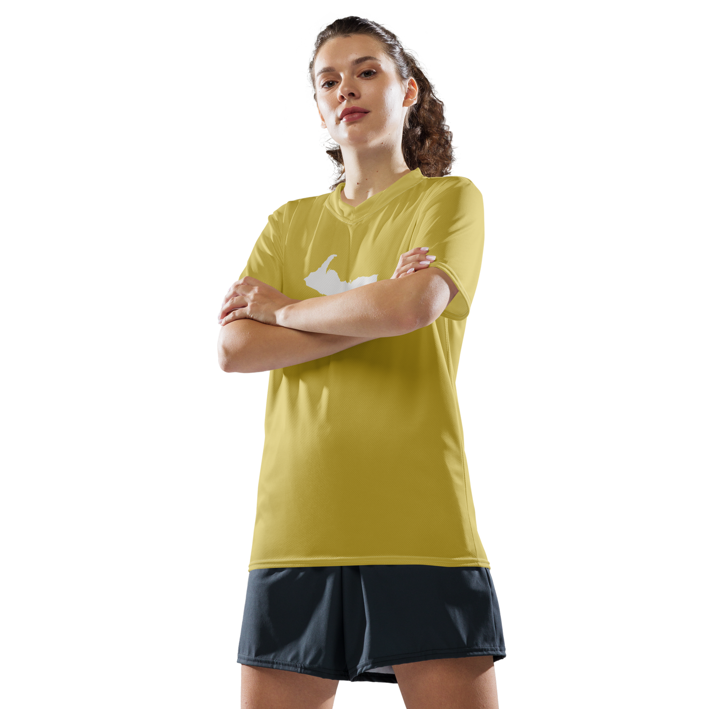 Michigan Upper Peninsula Soccer Jersey (w/ UP Outline) | Unisex - Plum Yellow