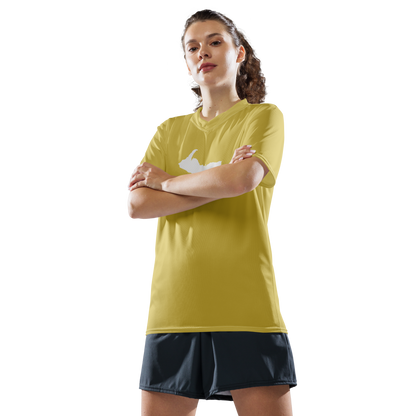 Michigan Upper Peninsula Soccer Jersey (w/ UP Outline) | Unisex - Plum Yellow