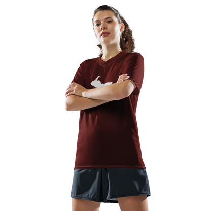 Michigan Upper Peninsula Soccer Jersey (w/ UP Outline) | Unisex - Cherrywood Color