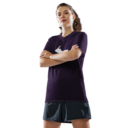 Michigan Upper Peninsula Soccer Jersey (w/ UP Outline) | Unisex - Blackcurrant