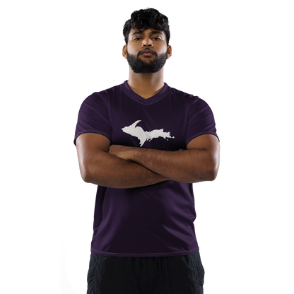 Michigan Upper Peninsula Soccer Jersey (w/ UP Outline) | Unisex - Blackcurrant