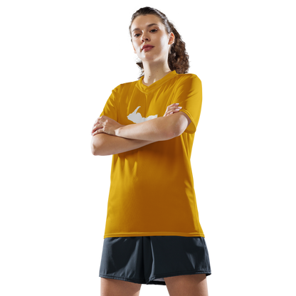 Michigan Upper Peninsula Soccer Jersey (w/ UP Outline) | Unisex - Gold