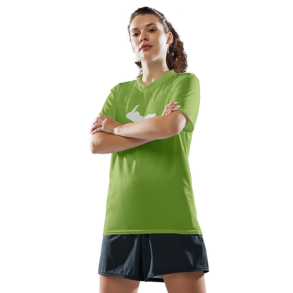 Michigan Upper Peninsula Soccer Jersey (w/ UP Outline) | Unisex - Gooseberry Green