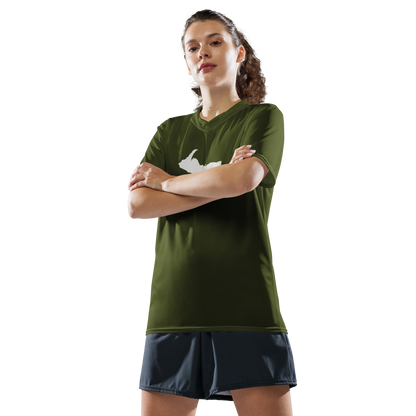 Michigan Upper Peninsula Soccer Jersey (w/ UP Outline) | Unisex - Army Green