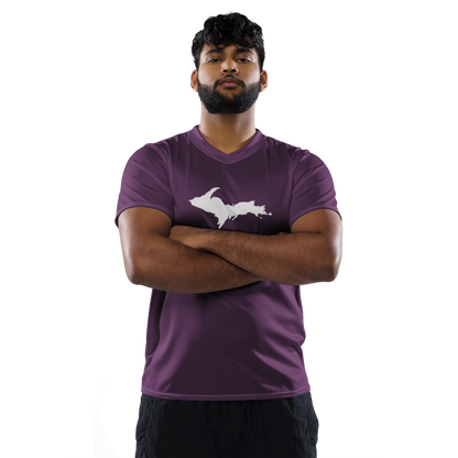 Michigan Upper Peninsula Soccer Jersey (w/ UP Outline) | Unisex - Plum