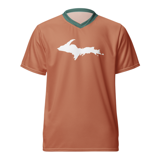 Michigan Upper Peninsula Soccer Jersey (w/ UP Outline) | Unisex - Copper Color