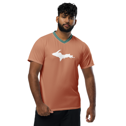 Michigan Upper Peninsula Soccer Jersey (w/ UP Outline) | Unisex - Copper Color