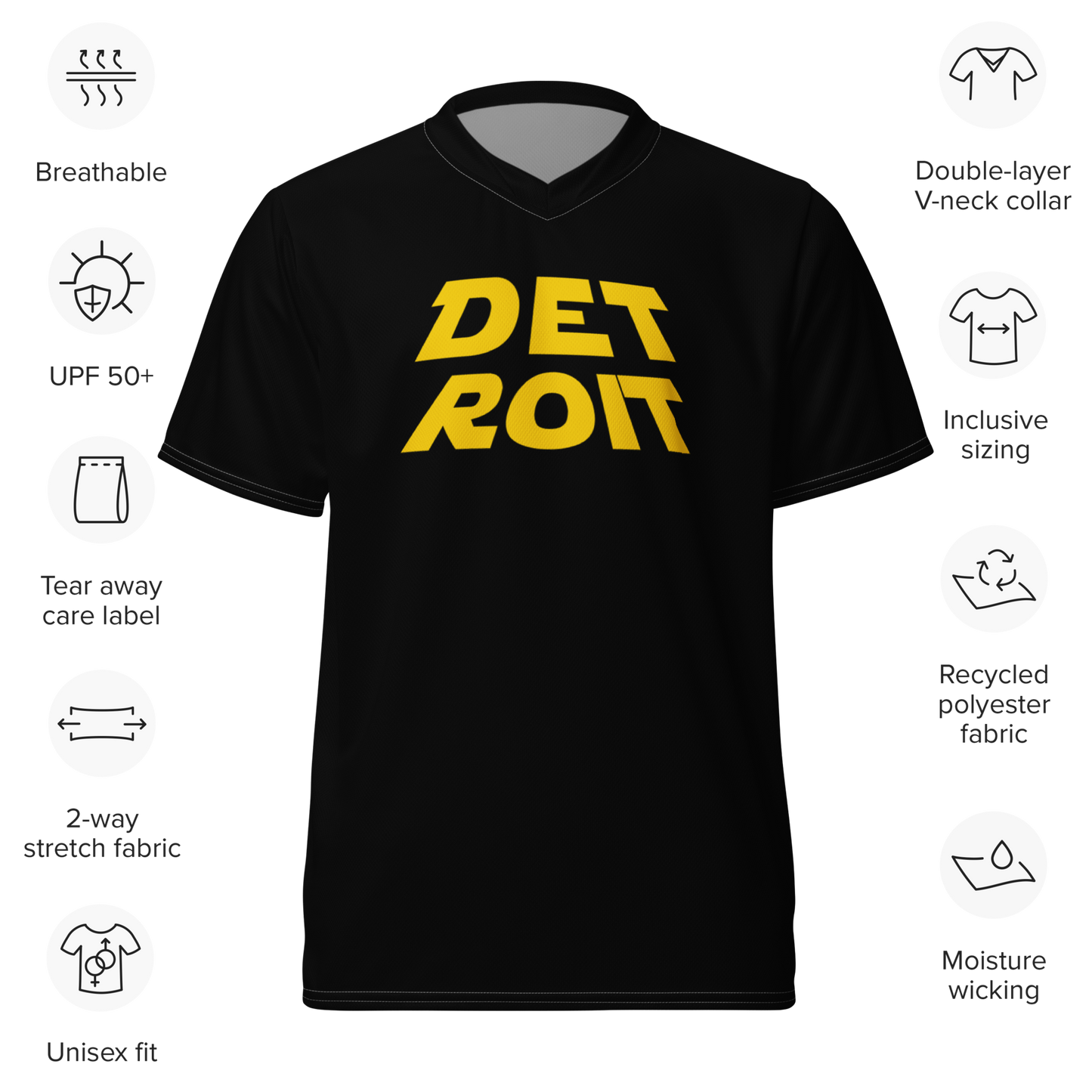 'Detroit' Soccer Jersey (Epic Sci-Fi Parody) | Unisex - Black