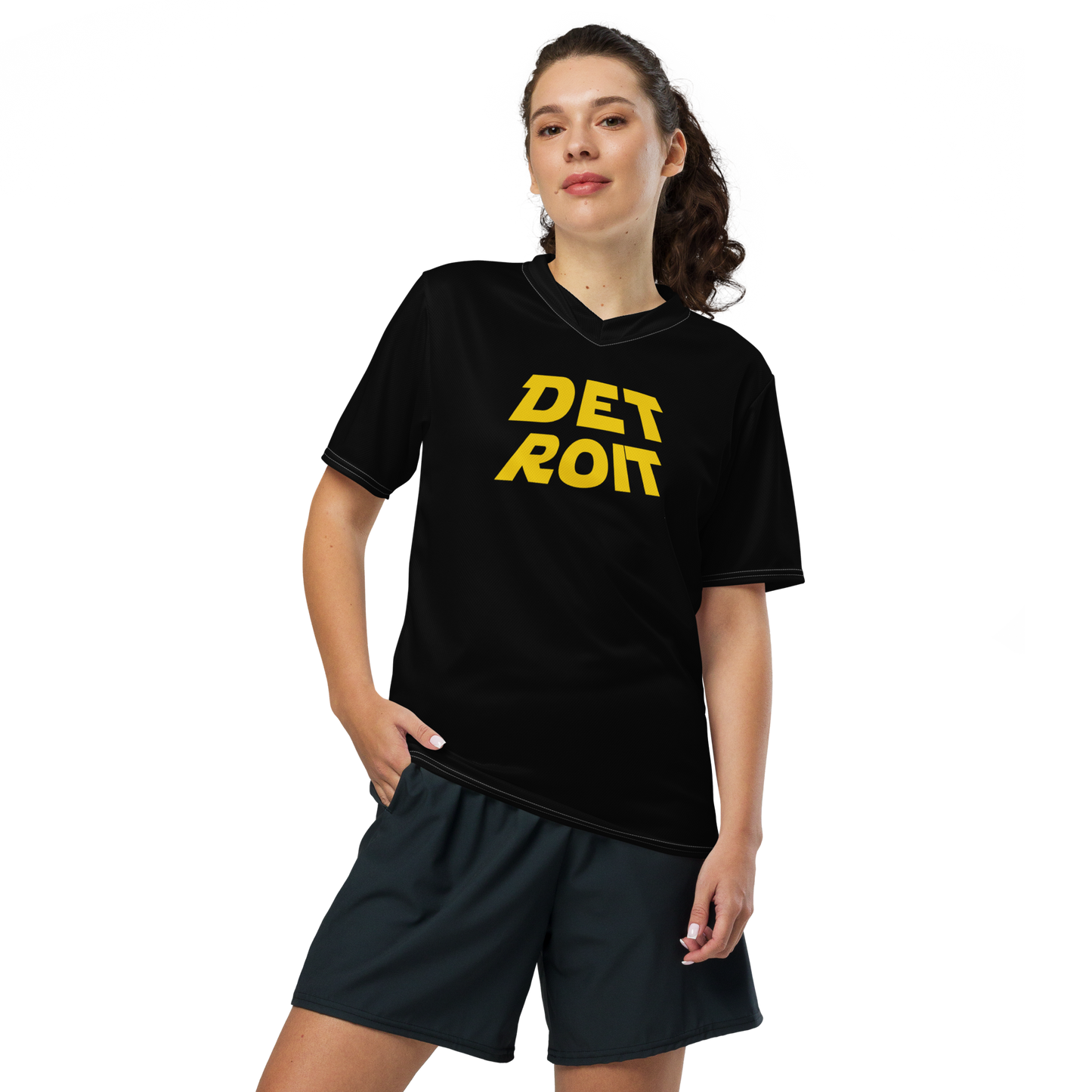 'Detroit' Soccer Jersey (Epic Sci-Fi Parody) | Unisex - Black