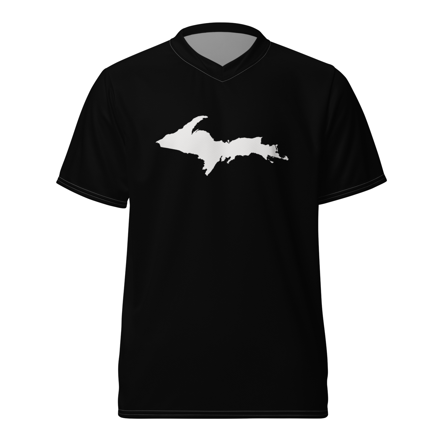 Michigan Upper Peninsula Soccer Jersey (w/ UP Outline) | Unisex - Black