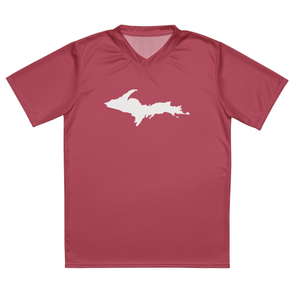 Michigan Upper Peninsula Soccer Jersey (w/ UP Outline) | Unisex - Popstar Pink