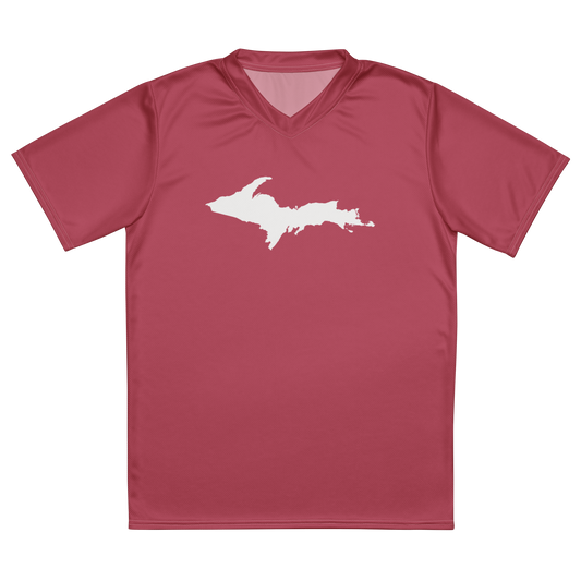 Michigan Upper Peninsula Soccer Jersey (w/ UP Outline) | Unisex - Popstar Pink