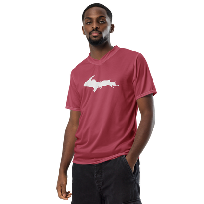 Michigan Upper Peninsula Soccer Jersey (w/ UP Outline) | Unisex - Popstar Pink