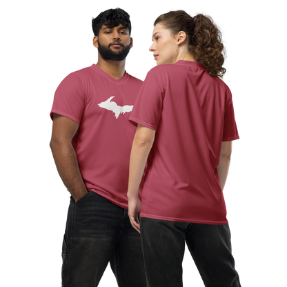 Michigan Upper Peninsula Soccer Jersey (w/ UP Outline) | Unisex - Popstar Pink