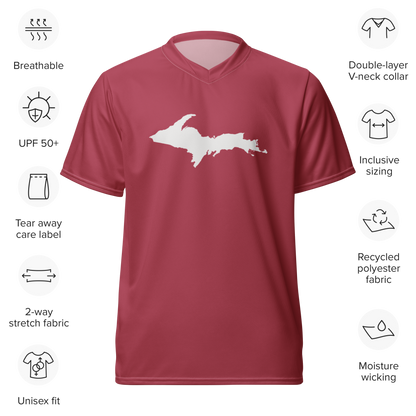 Michigan Upper Peninsula Soccer Jersey (w/ UP Outline) | Unisex - Popstar Pink