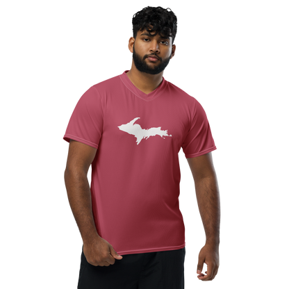 Michigan Upper Peninsula Soccer Jersey (w/ UP Outline) | Unisex - Popstar Pink