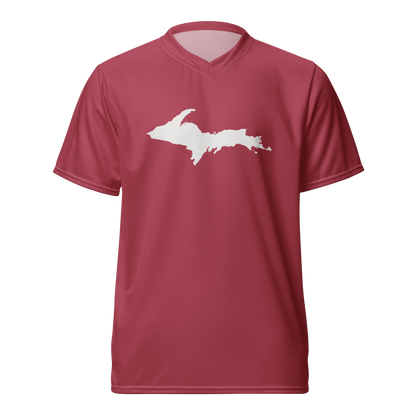 Michigan Upper Peninsula Soccer Jersey (w/ UP Outline) | Unisex - Popstar Pink