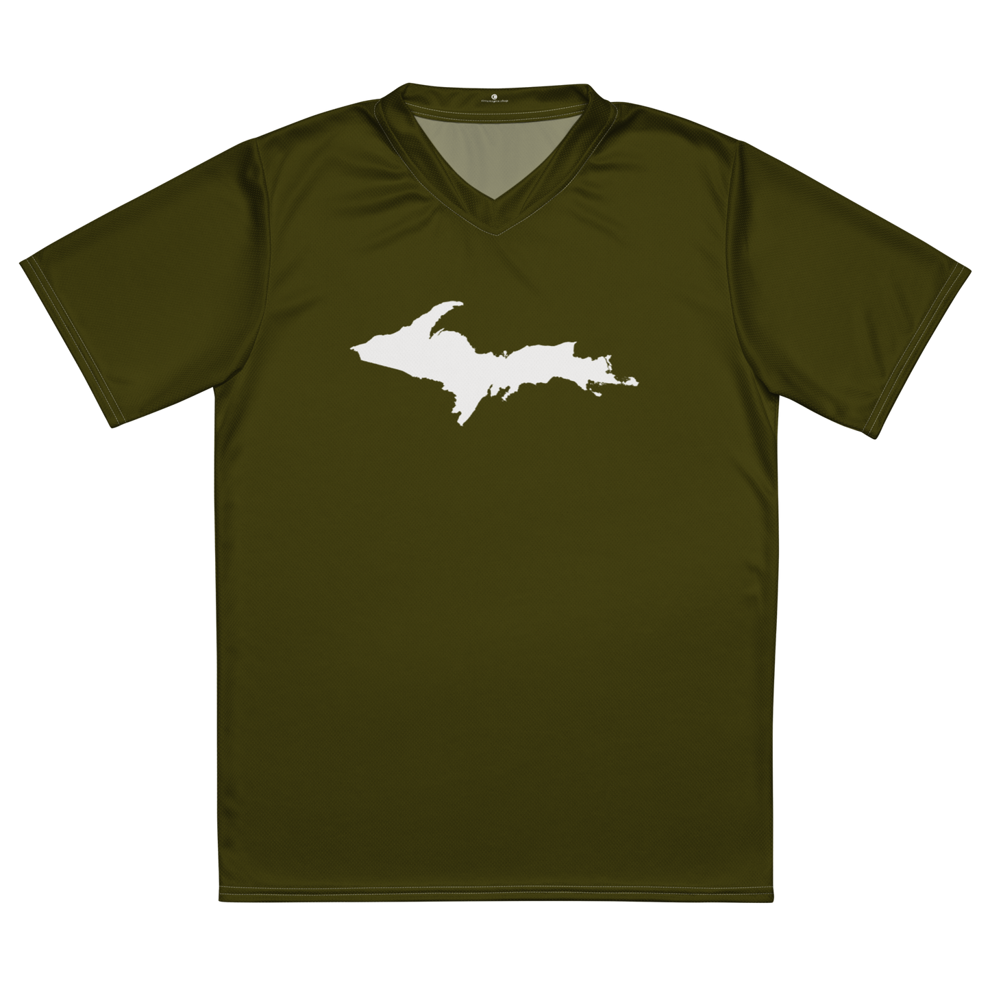 Michigan Upper Peninsula Soccer Jersey (w/ UP Outline) | Unisex - Military Green