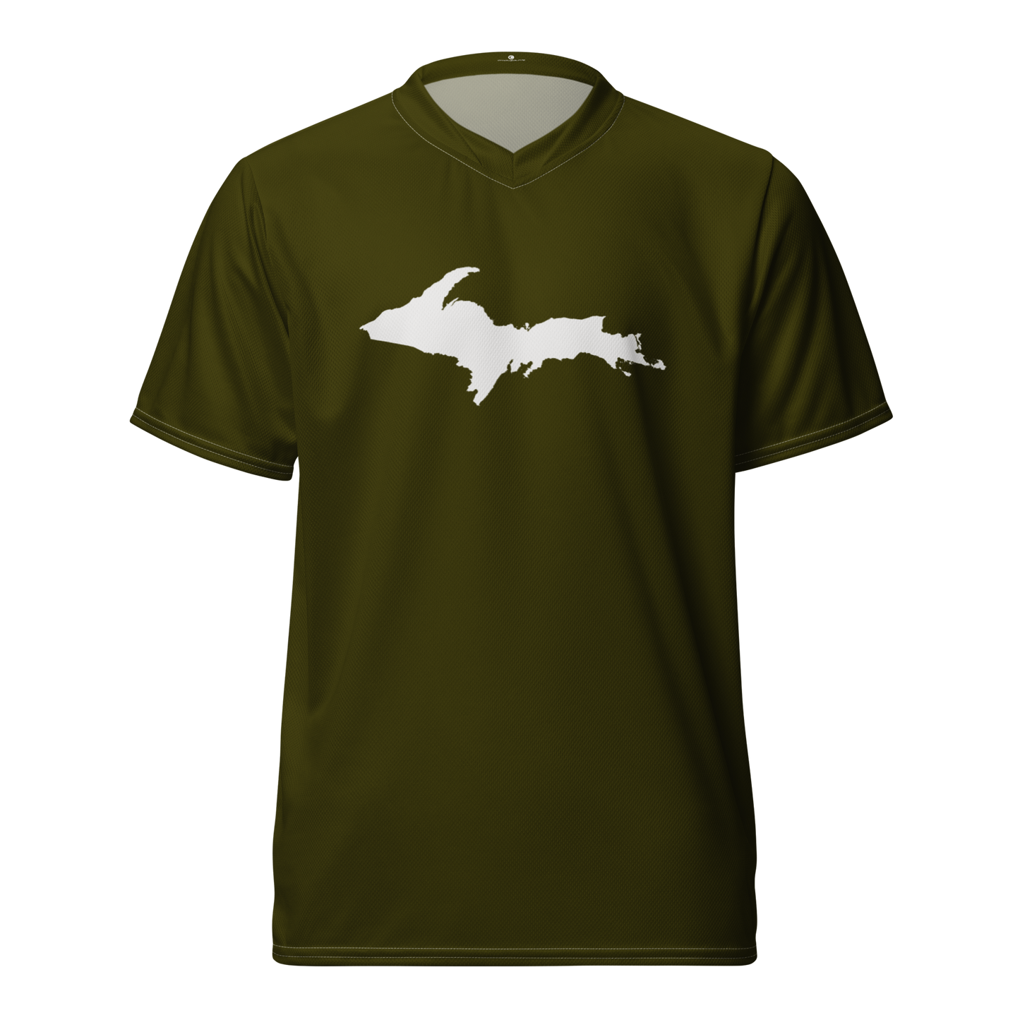 Michigan Upper Peninsula Soccer Jersey (w/ UP Outline) | Unisex - Military Green