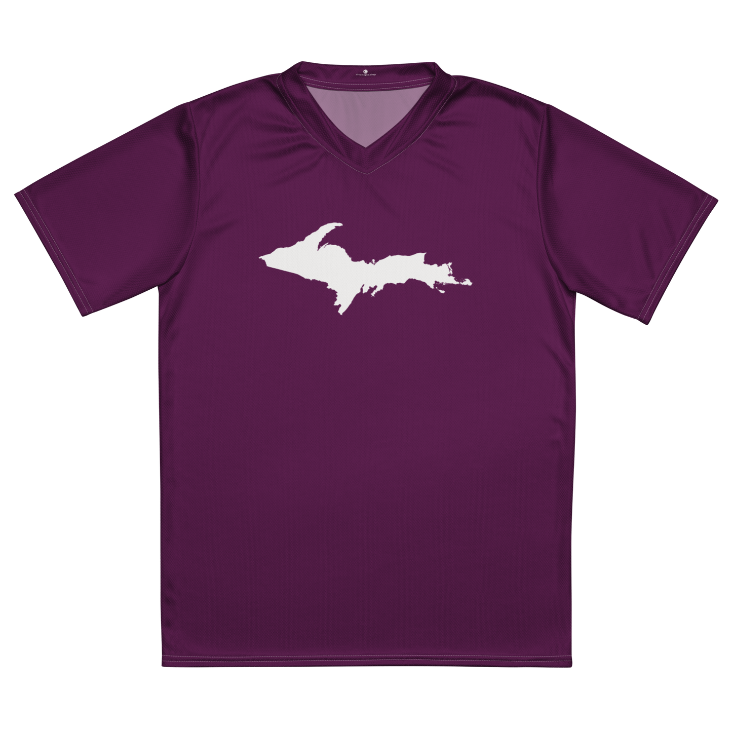 Michigan Upper Peninsula Soccer Jersey (w/ UP Outline) | Unisex - Tyrian Purple