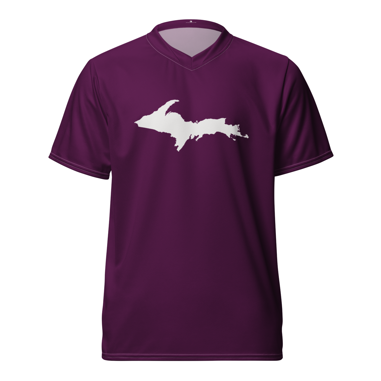 Michigan Upper Peninsula Soccer Jersey (w/ UP Outline) | Unisex - Tyrian Purple