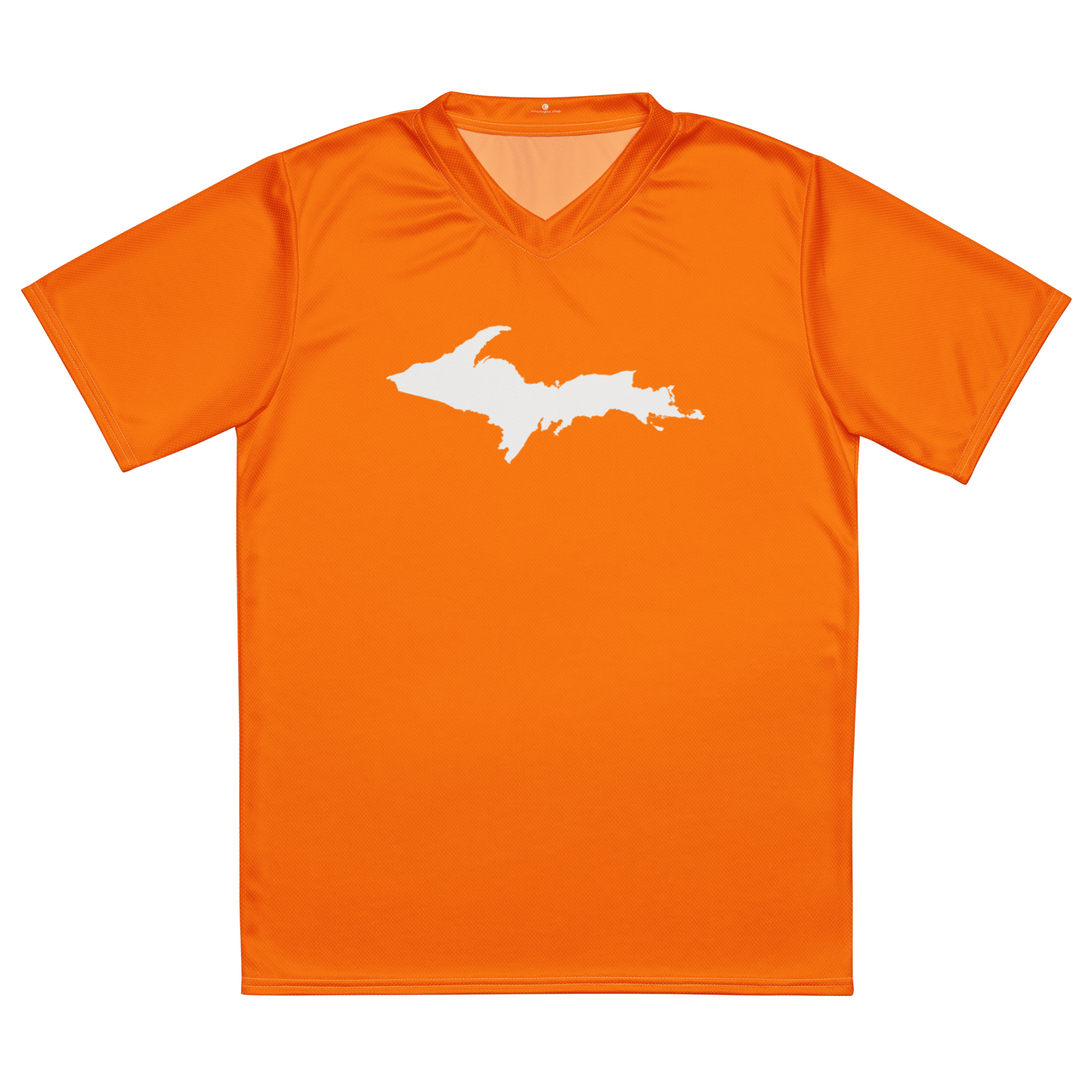 Michigan Upper Peninsula Soccer Jersey (w/ UP Outline) | Unisex - Safety Orange