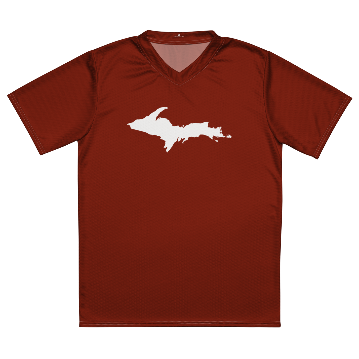 Michigan Upper Peninsula Soccer Jersey (w/ UP Outline) | Unisex - Cherryland Red