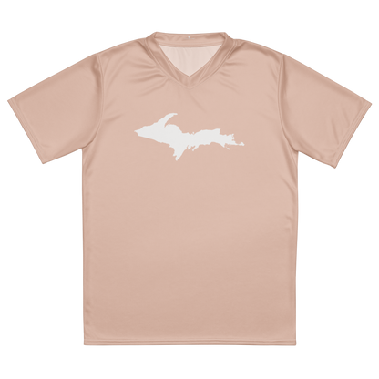 Michigan Upper Peninsula Soccer Jersey (w/ UP Outline) | Unisex - Rose Gold