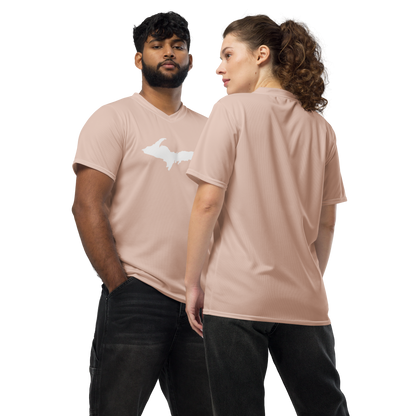 Michigan Upper Peninsula Soccer Jersey (w/ UP Outline) | Unisex - Rose Gold