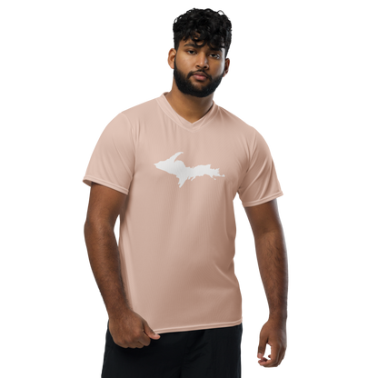 Michigan Upper Peninsula Soccer Jersey (w/ UP Outline) | Unisex - Rose Gold