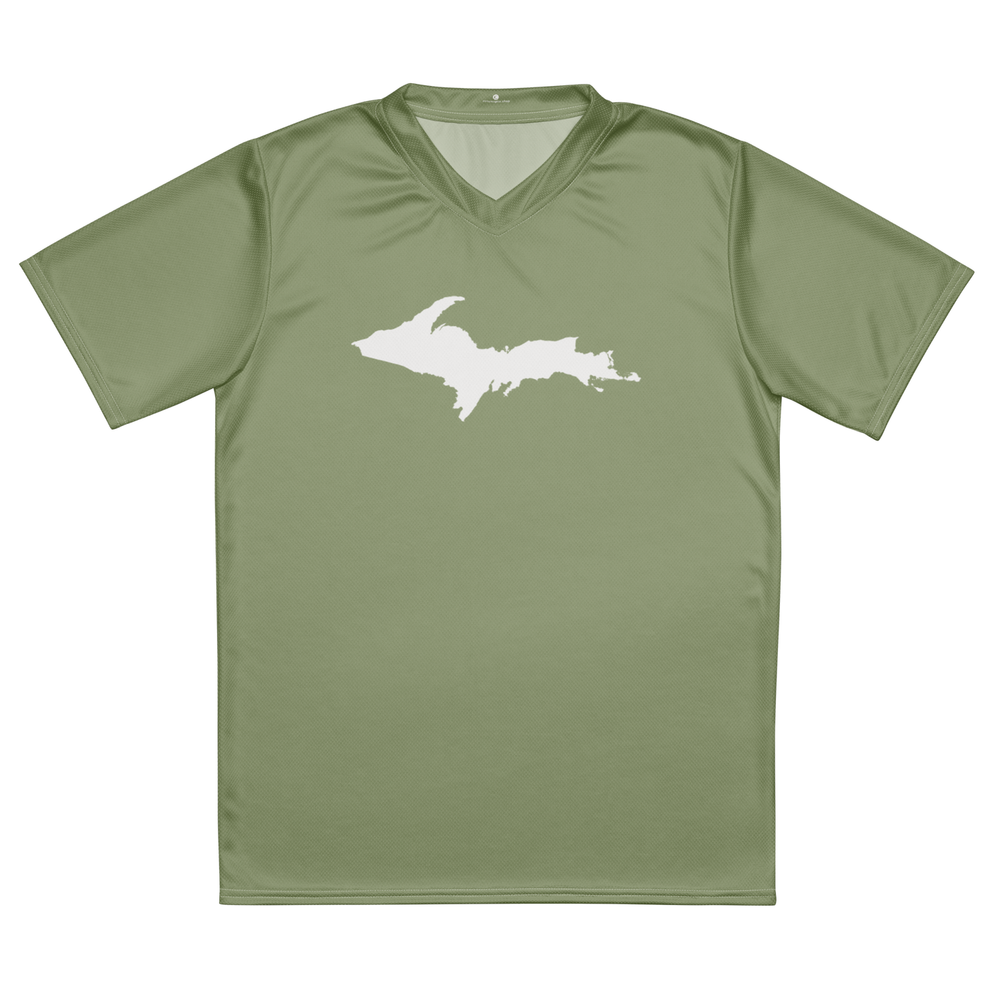 Michigan Upper Peninsula Soccer Jersey (w/ UP Outline) | Unisex - Beachgrass Green