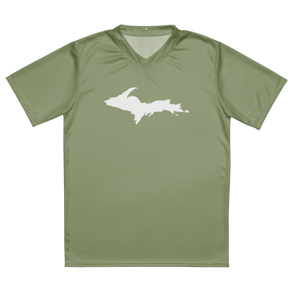 Michigan Upper Peninsula Soccer Jersey (w/ UP Outline) | Unisex - Beachgrass Green