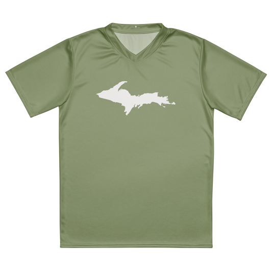 Michigan Upper Peninsula Soccer Jersey (w/ UP Outline) | Unisex - Beachgrass Green