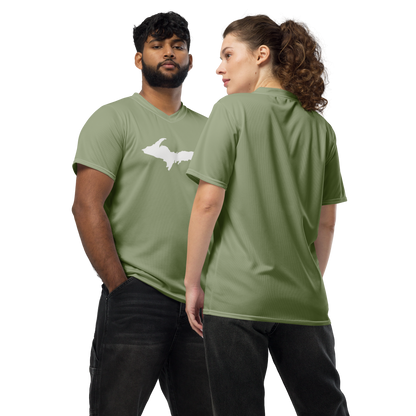 Michigan Upper Peninsula Soccer Jersey (w/ UP Outline) | Unisex - Beachgrass Green