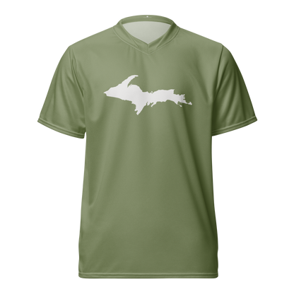 Michigan Upper Peninsula Soccer Jersey (w/ UP Outline) | Unisex - Beachgrass Green