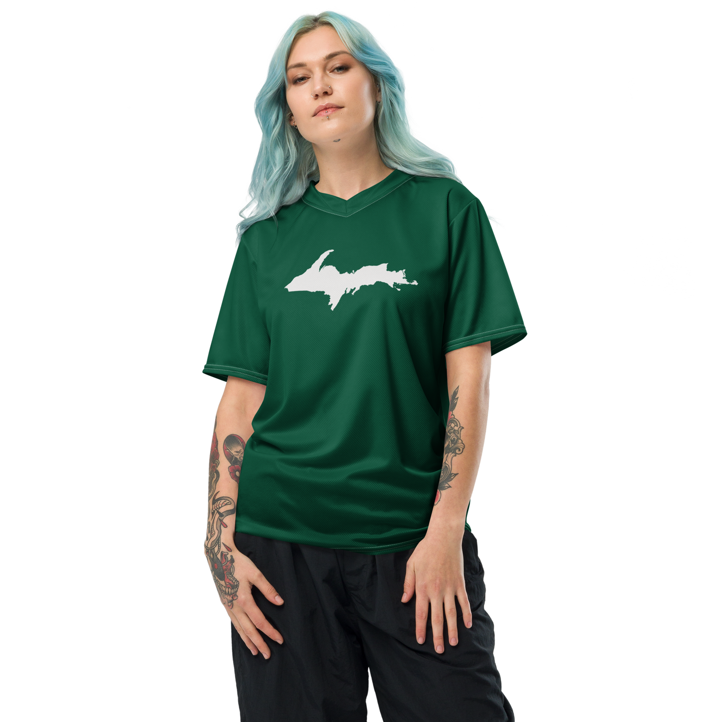 Michigan Upper Peninsula Soccer Jersey (w/ UP Outline) | Unisex - Superior Green