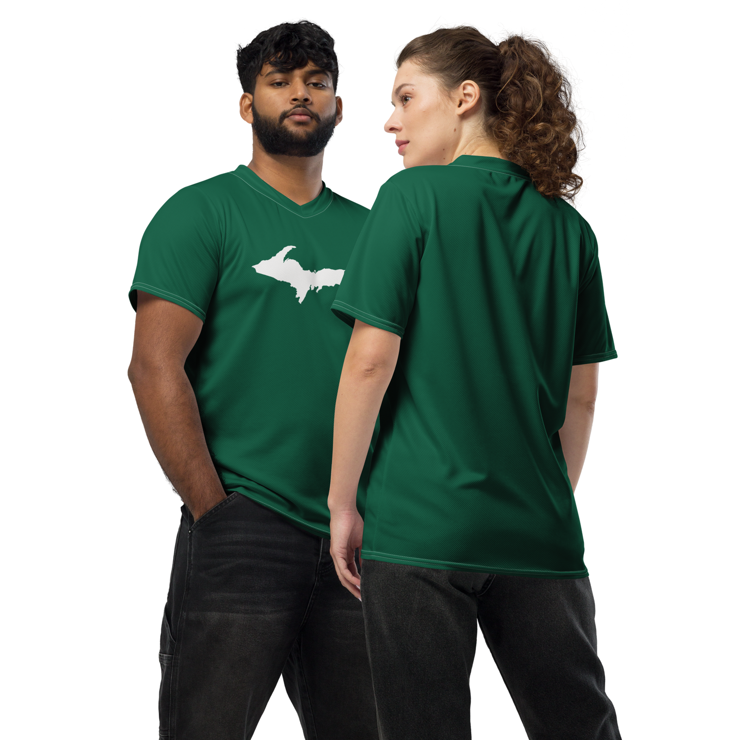 Michigan Upper Peninsula Soccer Jersey (w/ UP Outline) | Unisex - Superior Green