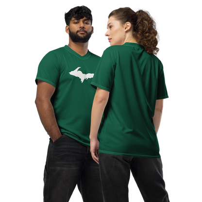 Michigan Upper Peninsula Soccer Jersey (w/ UP Outline) | Unisex - Superior Green