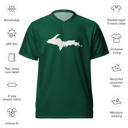 Michigan Upper Peninsula Soccer Jersey (w/ UP Outline) | Unisex - Superior Green